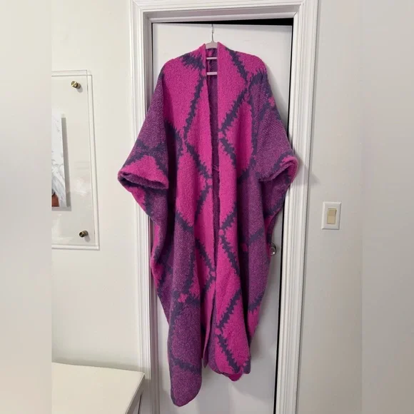 New full length cardigan sweater plus size pink/gray Torrid Lane Bryant Eloquii - Picture 2 of 5